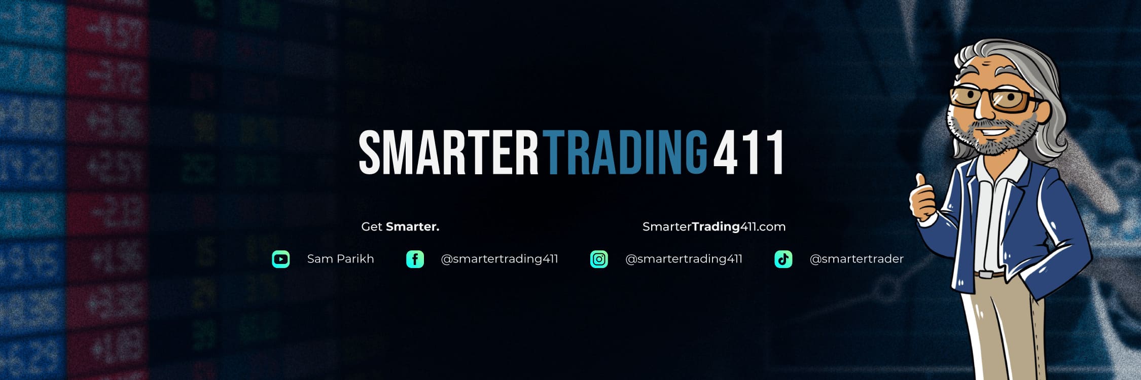 Banner of Sam Parikh avatar with the text SmarterTrading411